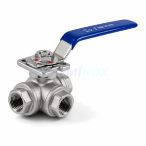 316 Válvula Bola 3 Vías Tipo T NPT